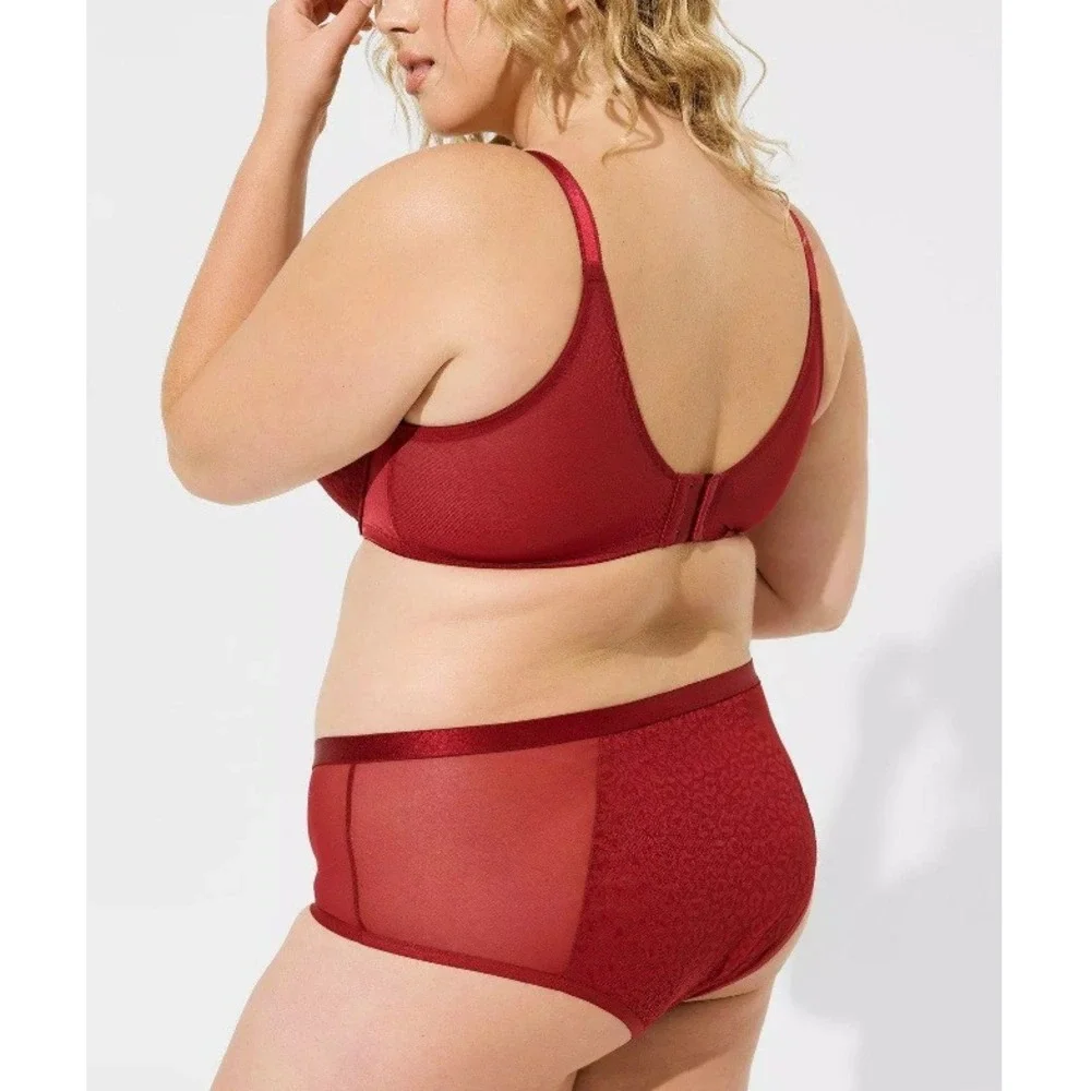 Torrid Women's Rhubarb Animal Lace Mid Rise‎ Cheeky Panty Size 5X